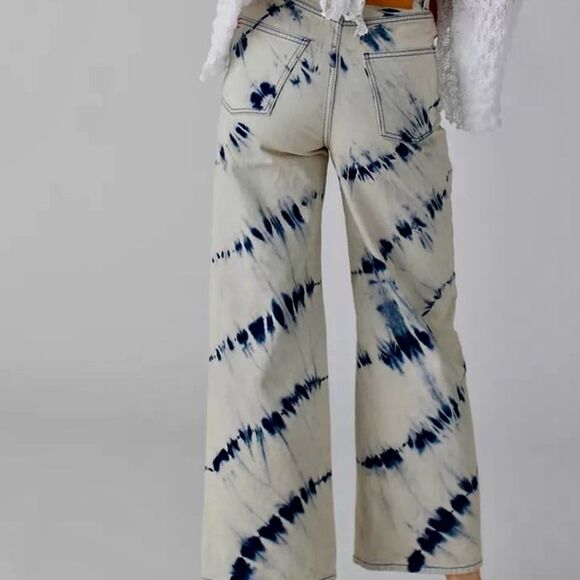 Urban Outfitters Bleach Tie Dye BDG High & Wide Jeans NWT Size 26 - Picture 2 of 16